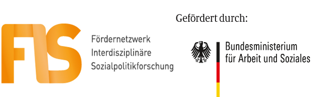 Logos der Förderinstitutionen des Projekts Fördernetzwerk Interdisziplinäre Sozialpolitikforschung und Bundesministerium für Arbeit und Soziales