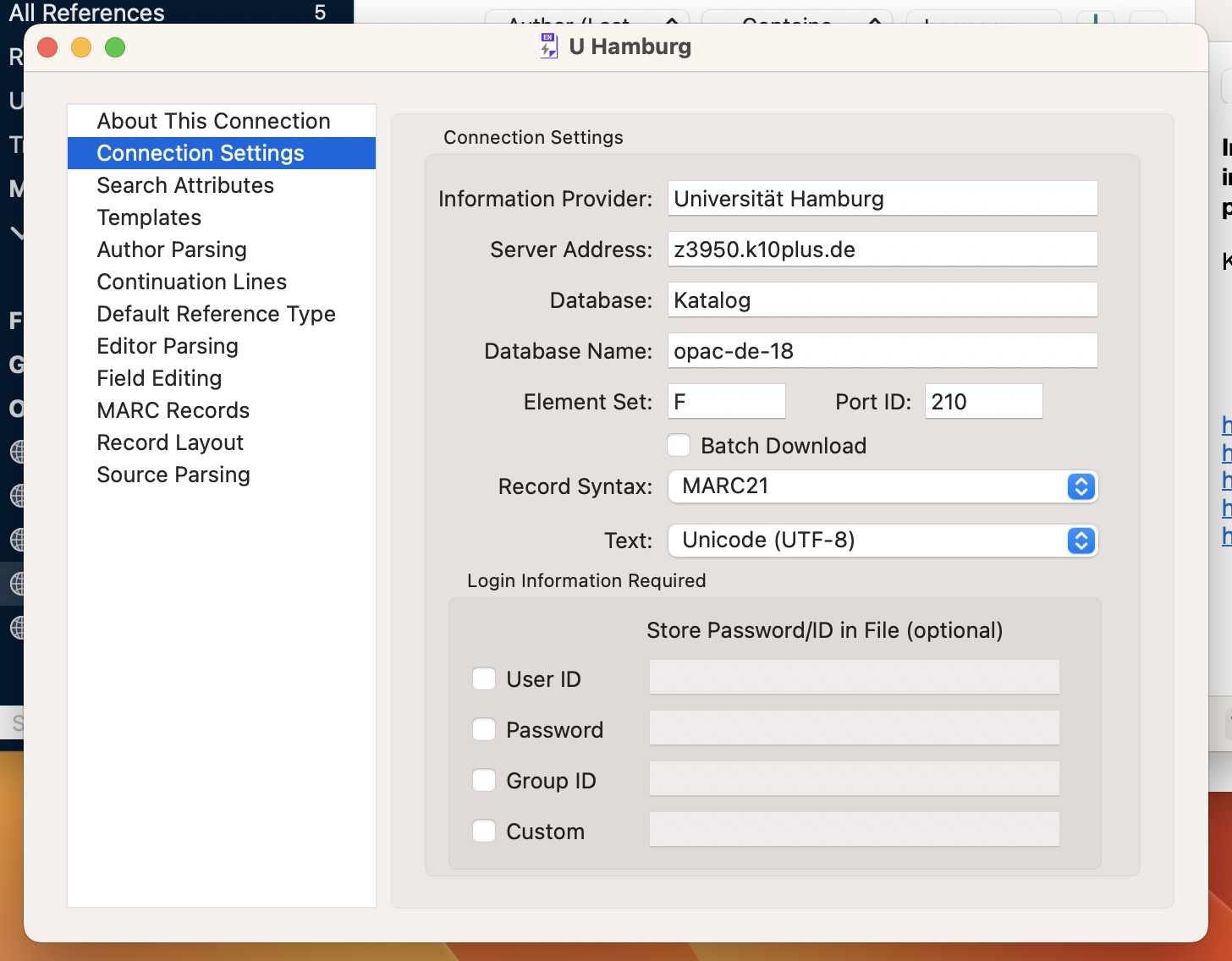 Config connection file