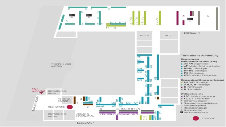 Orientierungsplan Sowi-Bibliothek / Floor plan Social Sciences Library