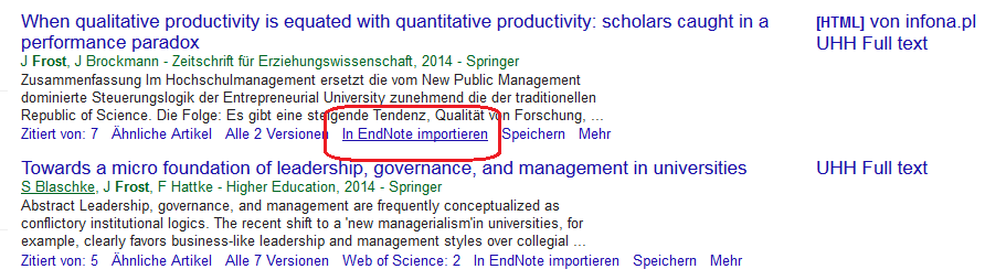 Google Scholar - Endnote