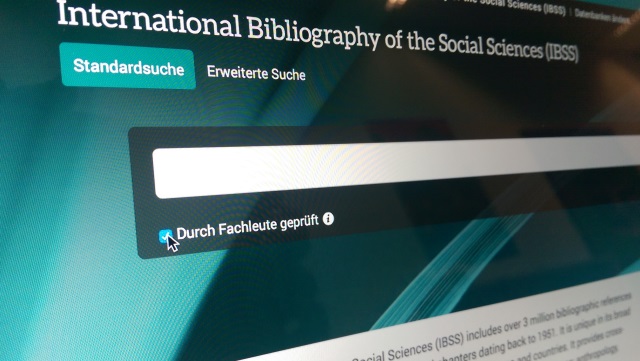 Suchschlitz der International Bibliography of the Social Sciences/Search slot of the International Bibliography of the Social Sciences