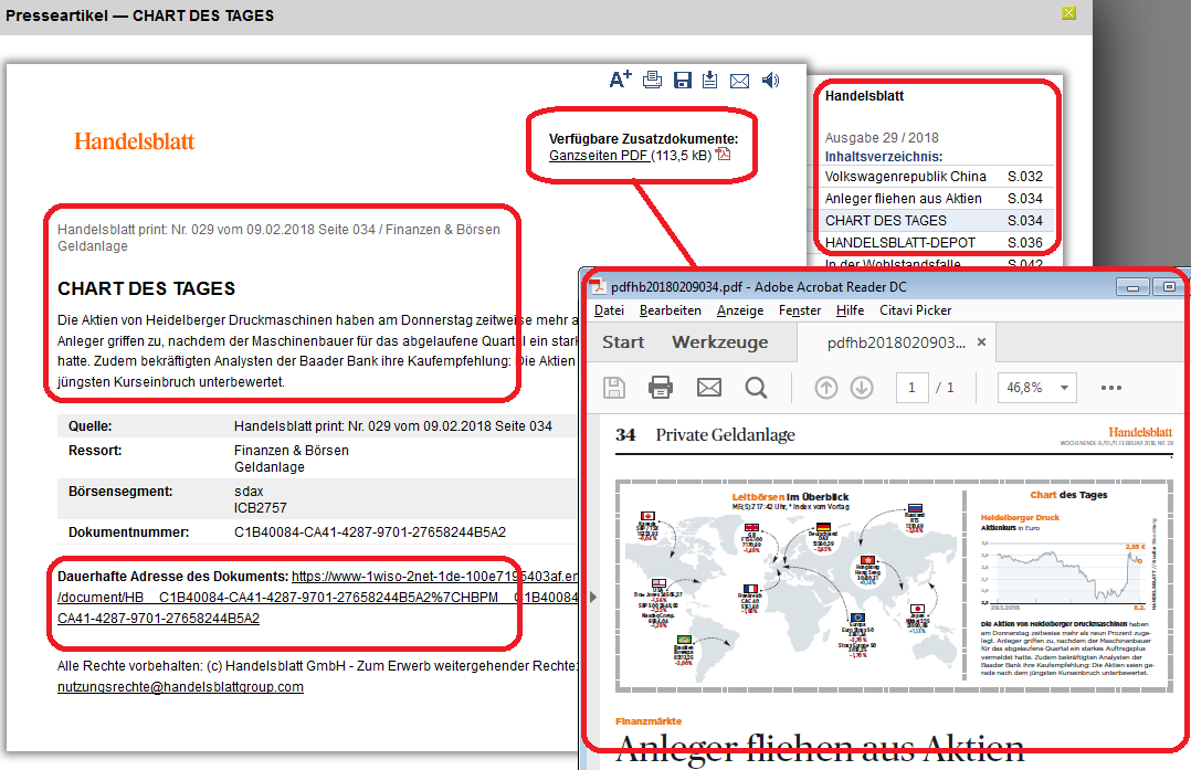 Handelsblatt via wiso - Detailanzeige