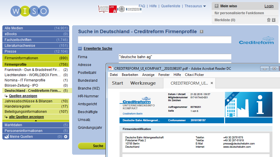 Deutsche Bahn - wiso Wirtschaftspraxis